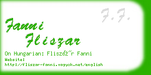 fanni fliszar business card